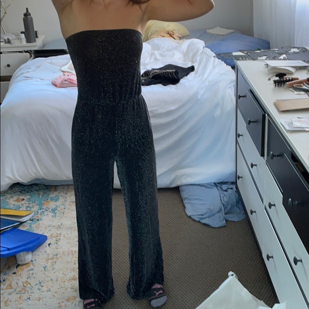 Sparkly Silver and black long romper